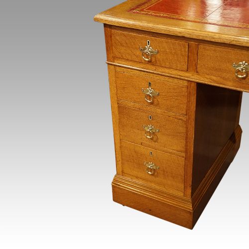 fig 3. Edwardian oak pedestal desk