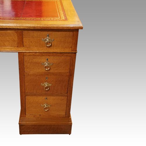 fig 5. Edwardian oak pedestal desk