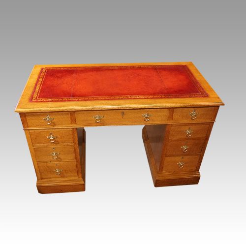 fig 8. Edwardian oak pedestal desk