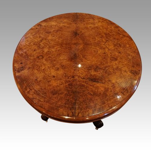 fig 7. Victorian inlaid walnut oval loo table
