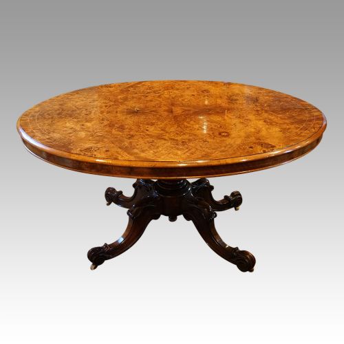 Victorian Inlaid Walnut Oval Loo Table
