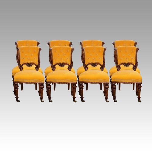 Set of 8 Victorian Mahogany Dining Chairs