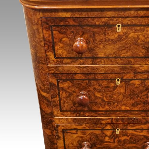 fig 3. Pair of Victorian burr walnut bedside chests