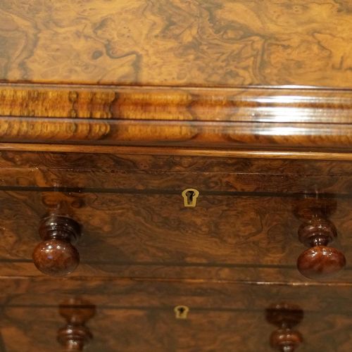 fig 5. Pair of Victorian burr walnut bedside chests