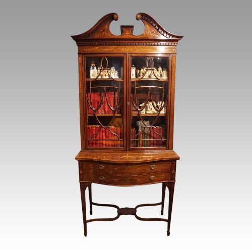 Edwardian Inlaid Mahogany Display Bookcase