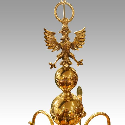 fig 4. Dutch brass 6 arm chandelier