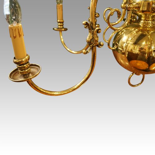 fig 3. Dutch brass 6 arm chandelier