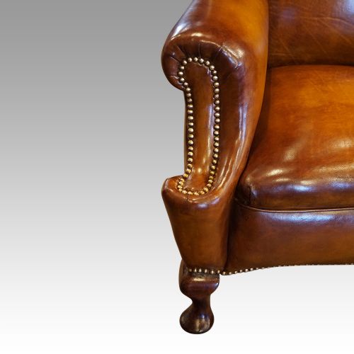 fig 2. Pair of Edwardian leather wing chairs