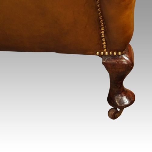 fig 3. Pair of Edwardian leather wing chairs