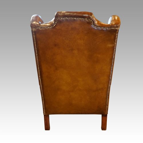 fig 6. Pair of Edwardian leather wing chairs