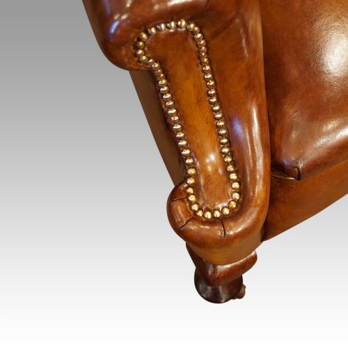 fig 8. Pair of Edwardian leather wing chairs