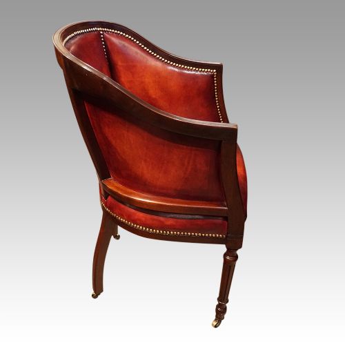 fig 1. Edwardian leather tub desk chair