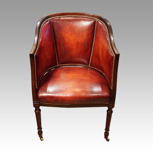 fig 3. Edwardian leather tub desk chair