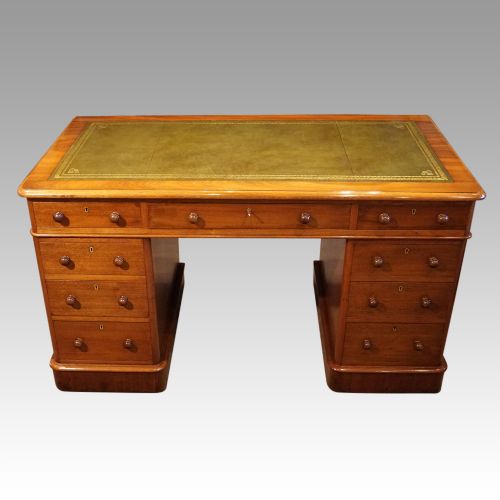 Victorian Walnut Pedestal Desk