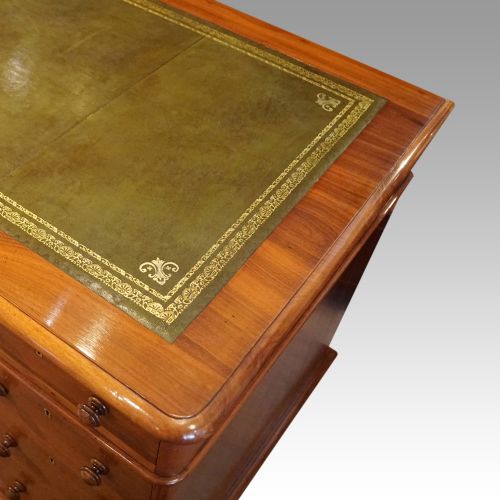 fig 7. Victorian walnut pedestal desk