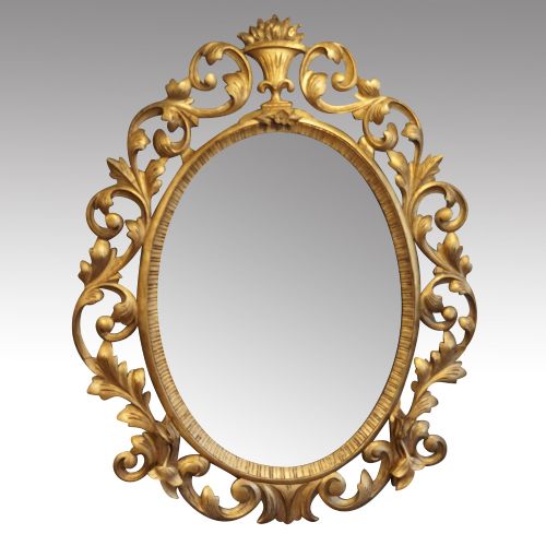 Antique Carved Oval Gilt Mirror
