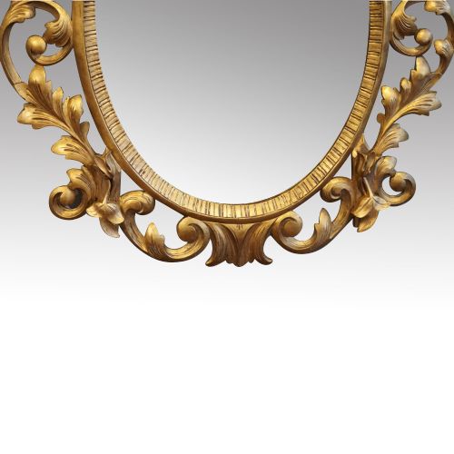 fig 1. Antique Carved Oval Gilt Mirror