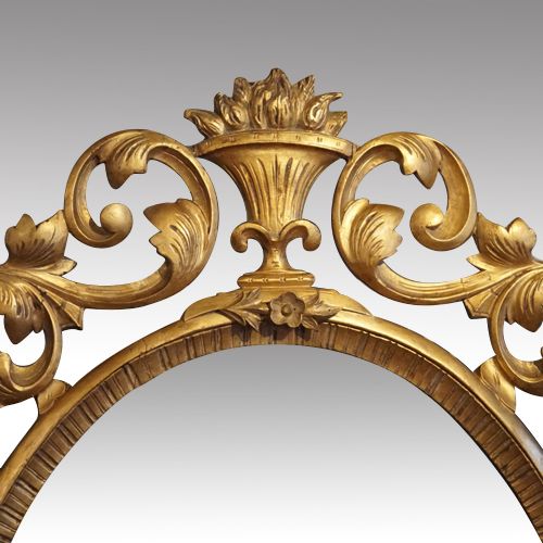 fig 4. Antique Carved Oval Gilt Mirror