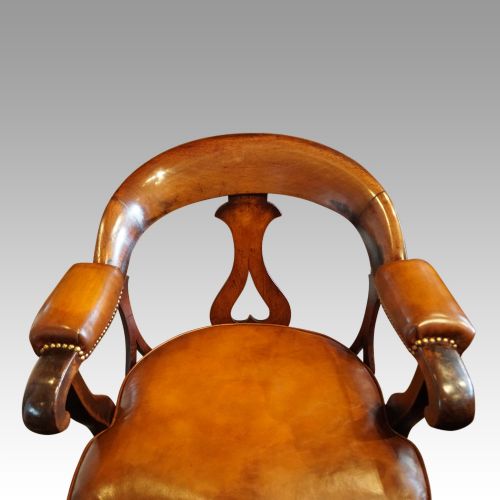 fig 2. Victorian leather tub desk chair
