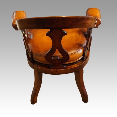fig 4. Victorian leather tub desk chair