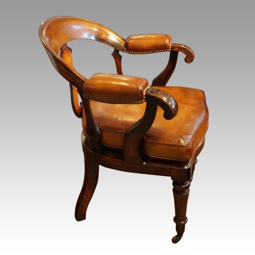 fig 5. Victorian leather tub desk chair