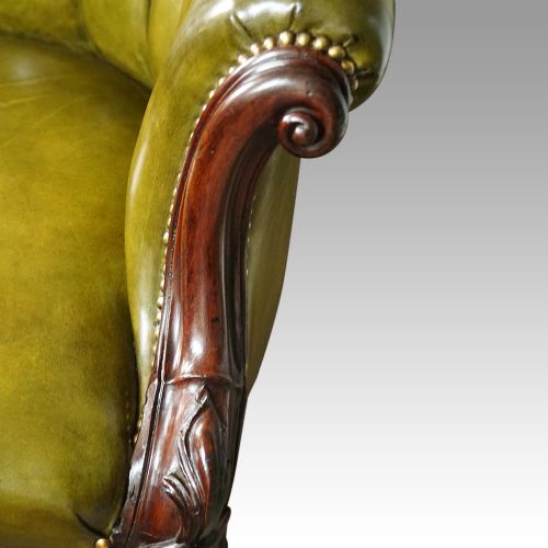 fig 1. Victorian button back leather easy chair
