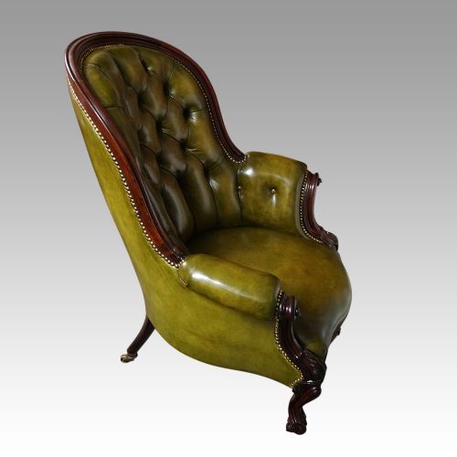 fig 2. Victorian button back leather easy chair
