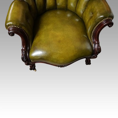 fig 4. Victorian button back leather easy chair