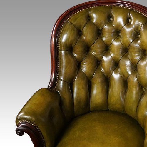 fig 5. Victorian button back leather easy chair