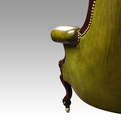 fig 9. Victorian button back leather easy chair