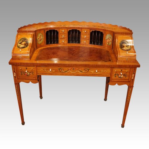 Edwardian Satinwood Painted Carlton House Desk