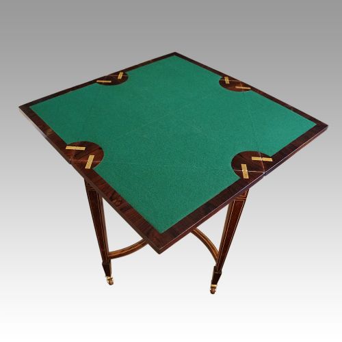 fig 2. Edwardian inlaid rosewood envelope card table