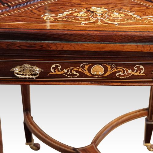 fig 4. Edwardian inlaid rosewood envelope card table