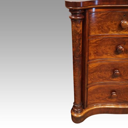 fig 2. Victorian mahogany serpentine chest
