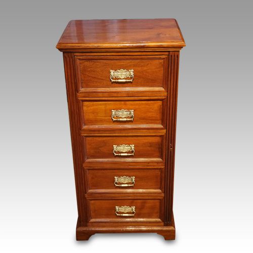 Edwardian Walnut Wellington Chest
