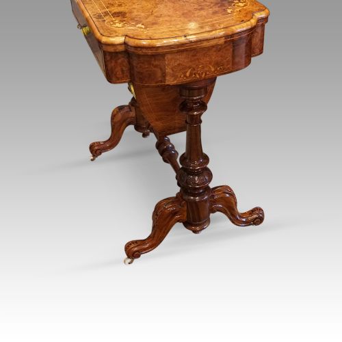 fig 1. Victorian walnut games and sewing table
