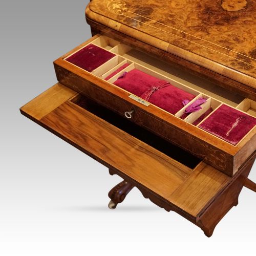 fig 2. Victorian walnut games and sewing table