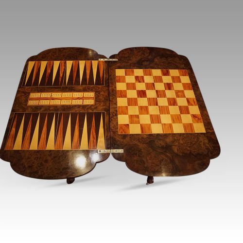 fig 4. Victorian walnut games and sewing table