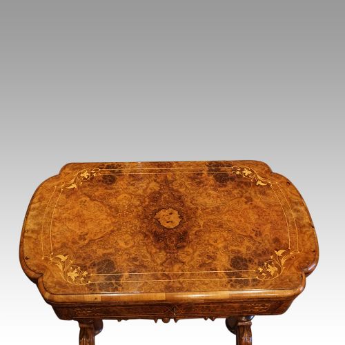 fig 9. Victorian walnut games and sewing table