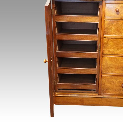 fig 9. Victorian burr walnut housekeeper’s wardrobe
