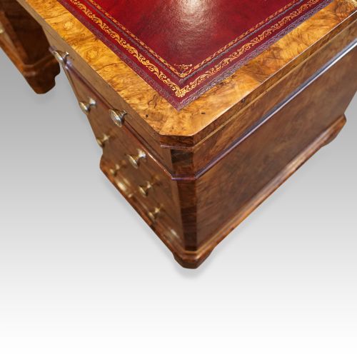 fig 8. Victorian burr walnut pedestal desk