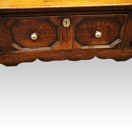 fig 1. Antique long oak dresser base