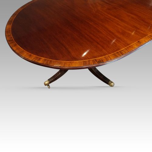 fig 6. George VI twin pillar cross-banded dining table