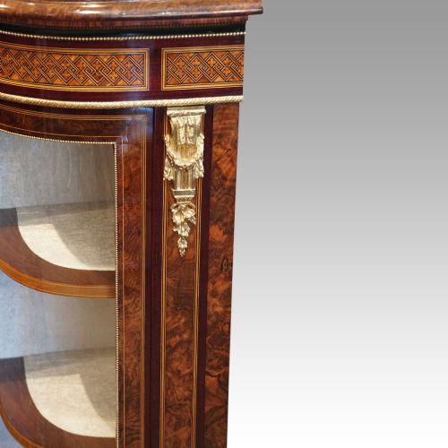 fig 4. Victorian walnut credenza display cabinet