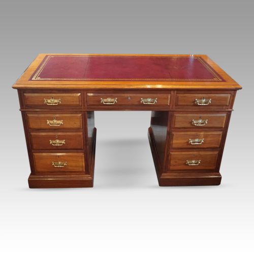 Edwardian Walnut Maples & Co Pedestal Desk