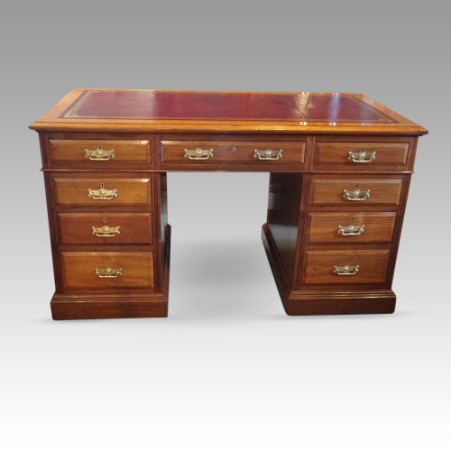 fig 2. Edwardian walnut Maples & co pedestal desk