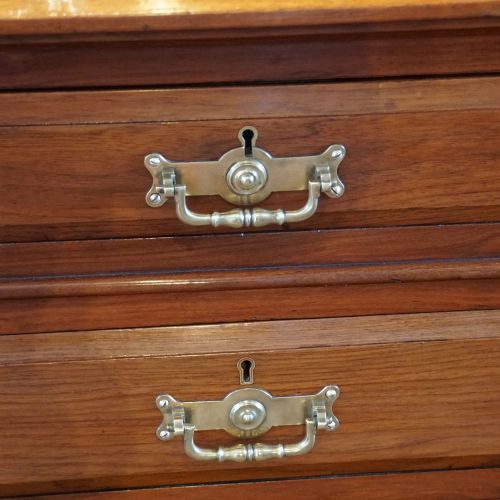 fig 3. Edwardian walnut Maples & co pedestal desk