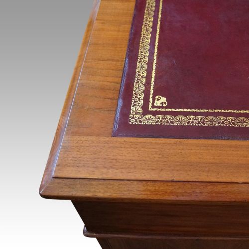 fig 9. Edwardian walnut Maples & co pedestal desk