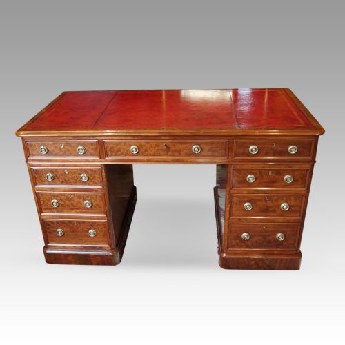 Victorian Mahogany Pedestal Desk