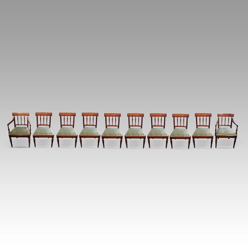 Set of 10 Regency Dining Chairs
